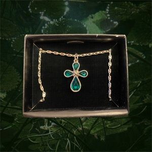 Avon cross May birthstone necklace